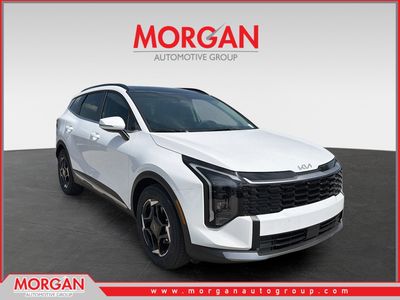 2026 Kia Sportage EX in Glacial White Pearl — front three-quarter view