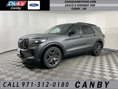 2026 Ford Explorer ST in Carbonized Gray Metallic — front three-quarter view