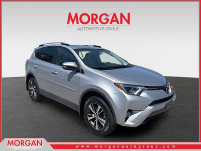 2018 Toyota RAV4 XLE in Silver Sky Metallic — front three-quarter view