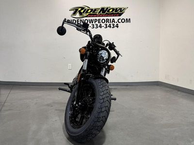 2025 Indian Motorcycle Scout Bobber Black Metallic — rear three-quarter view