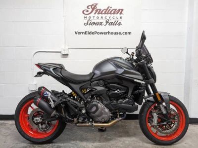 2024 Ducati Monster Plus Aviator Grey — front three-quarter view