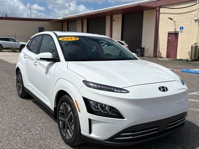2023 Hyundai Kona Electric Limited in White — front three-quarter view