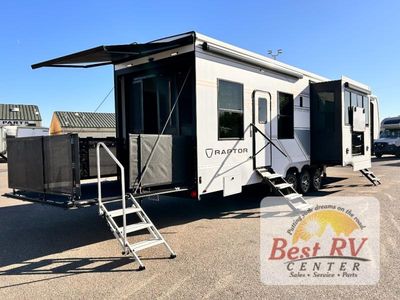 2026 Keystone RV Raptor — rear three-quarter view