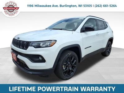 2026 Jeep Compass COMPASS LATITUDE ALTITUDE 4X4 in Bright White Clear-Coat Exterior Paint — front three-quarter view