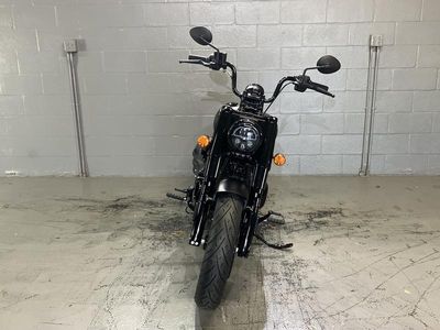 2025 Indian Motorcycle Chief Bobber Dark Horse Black Smoke in BLACK — front three-quarter view