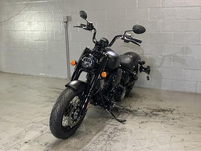 2025 Indian Motorcycle Chief Bobber Dark Horse Black Smoke — rear three-quarter view