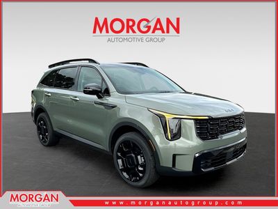 2026 Kia Sorento X-Line EX in Green — front three-quarter view