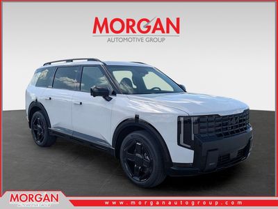 2027 Kia Telluride Hybrid X-Line SX-Prestige in Glacial White Pearl — front three-quarter view