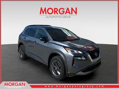 2023 Nissan Rogue S in Gray — front three-quarter view