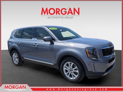 2022 Kia Telluride LX in Everlasting Silver — front three-quarter view
