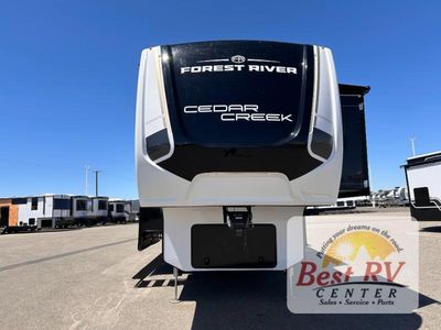 2026 Forest River RV Cedar Creek — rear three-quarter view