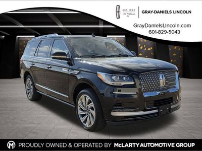 2022 Lincoln Navigator Reserve in Infinite Black Metallic Clearcoat — front three-quarter view