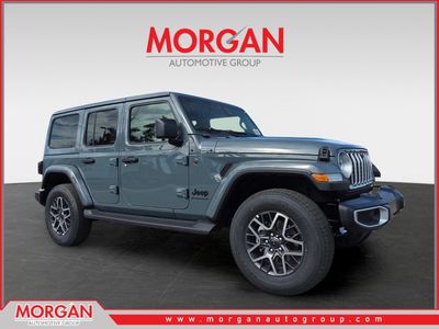 2026 Jeep Wrangler Sahara in Gray — front three-quarter view