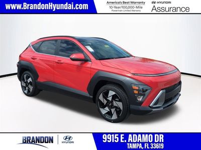 2026 Hyundai KONA Limited in Orange — front three-quarter view