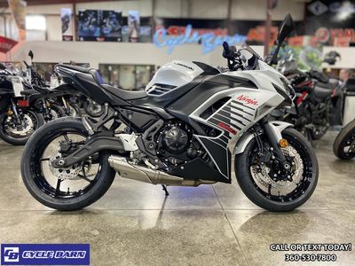 2026 Kawasaki Ninja 650 ABS in Lime Green, Metallic Flat Spark Black/Metallic Carbon Gray, Metallic Matte Whitish Silver/Metallic Flat...