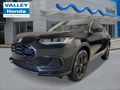 2026 Honda HR-V Sport in Crystal Black Pearl — front three-quarter view