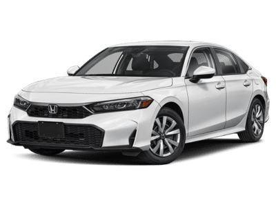 2026 Honda Civic Sedan LX in Platinum White Pearl — front three-quarter view
