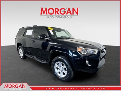 2021 Toyota 4Runner SR5 Premium in Midnight Black Metallic — front three-quarter view