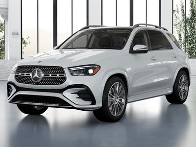 2026 Mercedes-Benz GLE 350 in MANUFAKTUR Moonlight White Metallic — front three-quarter view