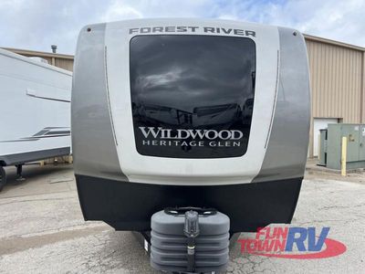 2025 Forest River RV Wildwood Heritage Glen — rear three-quarter view