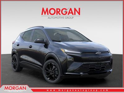 2027 Chevrolet Bolt RS in Mosaic Black Metallic — front three-quarter view