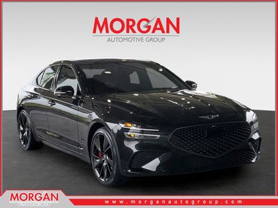 2023 Genesis G70 3.3T in Vik Black — front three-quarter view