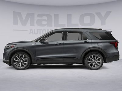 2026 Ford Explorer ST-Line in Carbonized Gray Metallic — front three-quarter view