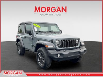 2025 Jeep Wrangler Sport S in Gray — front three-quarter view