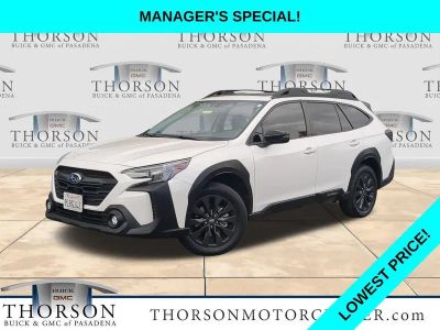 2024 Subaru Outback Onyx Edition in Crystal White Pea — front three-quarter view