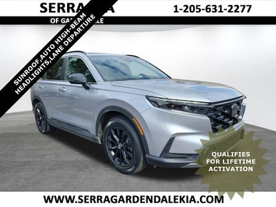 2023 Honda CR-V Hybrid Sport in Lunar Silver — front three-quarter view