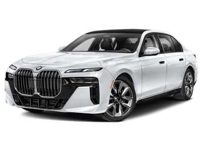 2026 BMW 7 Series 740i in Mineral White Metallic — front three-quarter view