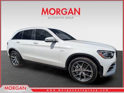 2022 Mercedes-Benz GLC 43 AMG in White — front three-quarter view