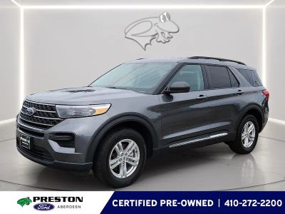 2023 Ford Explorer XLT in Carbonized Gray — front three-quarter view