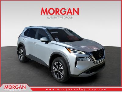 2023 Nissan Rogue SV in Silver — front three-quarter view