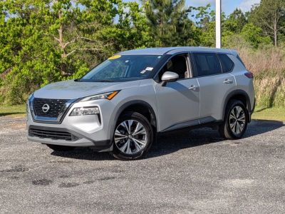 2022 Nissan Rogue SV in Silver — front three-quarter view