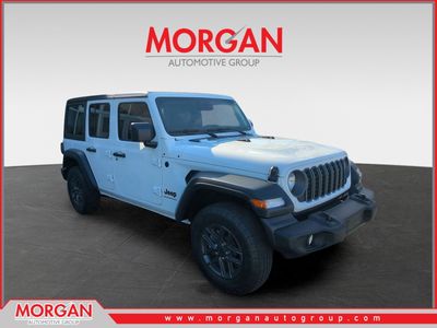 2026 Jeep Wrangler Sport S in White — front three-quarter view