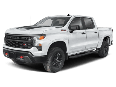 2026 Chevrolet Silverado 1500 Custom Trail Boss in Summit White — front three-quarter view