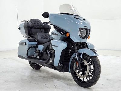 2025 Indian Motorcycle Roadmaster PowerPlus Dark Horse w/PowerBand Storm Gray in SKY BLUE — front three-quarter view
