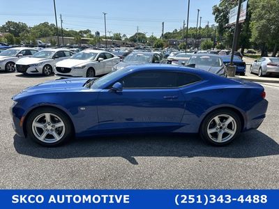 2021 Chevrolet Camaro in Riverside Blue Metallic — front three-quarter view