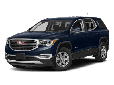 2017 GMC Acadia SLE-1 in Dark Sapphire Blue Metallic — front three-quarter view