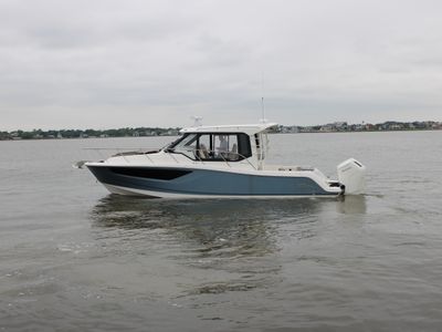 2025 Boston Whaler 365 Conquest — front three-quarter view