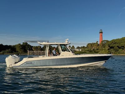 2026 Boston Whaler 360 Outrage — front three-quarter view