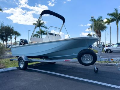 2026 Boston Whaler 150 Montauk — front three-quarter view