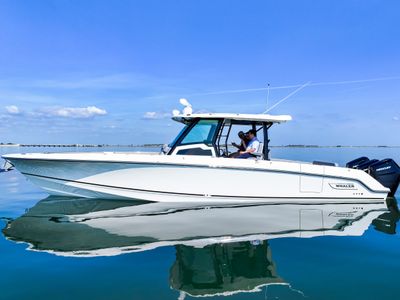 2026 Boston Whaler 380 Outrage — front three-quarter view