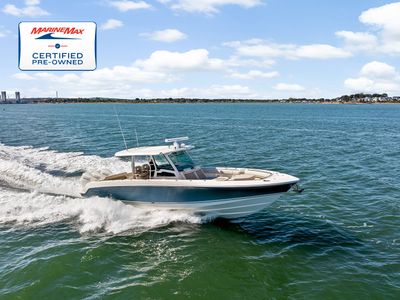 2024 Boston Whaler 380 Outrage — front three-quarter view