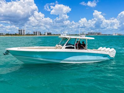 2026 Boston Whaler 380 Outrage — front three-quarter view