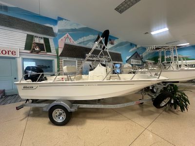2026 Boston Whaler 150 Montauk — front three-quarter view