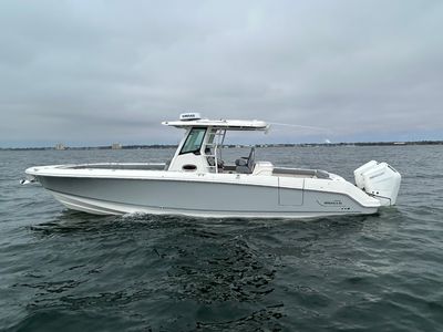 2026 Boston Whaler 330 Outrage — front three-quarter view