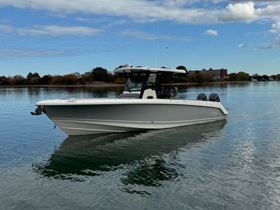 2025 Boston Whaler 330 OUTRAGE — front three-quarter view