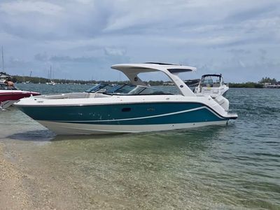 2021 Sea Ray 310 SLX OUTBOARD — front three-quarter view
